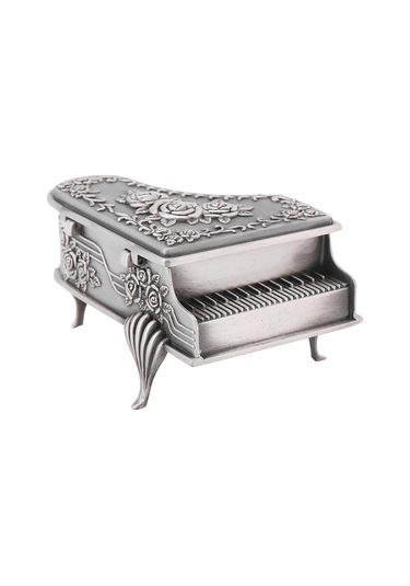 Springsun Gül Oyma Desenli Piyano Şekilli Çinko Alyuminyum Küçük Mühür Kutusu - Zarf, Küpe, Yüzük Saklama Kutusu Diğer