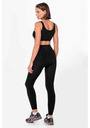 Kompedan Termal İçi Peluş Kışlık Kadın Tayt İçlik Siyah