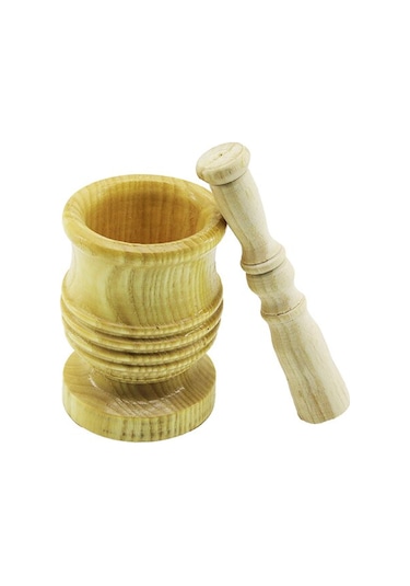 Orta Boy Lüx Ahşap Havan Sarımsak Dövecek Ç: 7.3cm--d: 6.5cm--y: