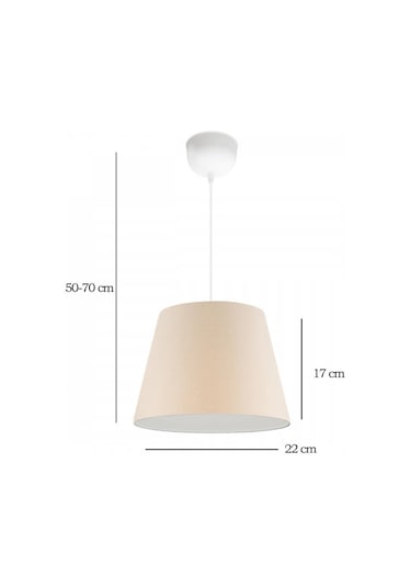 Sofia Konik Tavan Sarkıt Krem Kumaş Hol Çocuk Odası Oturnma Odası Cafe Avize Krem