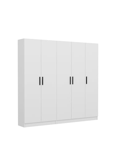 Minar Kale 210 Cm 5 Kapaklı 3b Raf Portmanto Beyaz