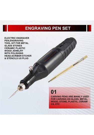 Elektrikli Gravür Kalemi, Metal Cam Abd Fişi İçin Gravür Alet Seti