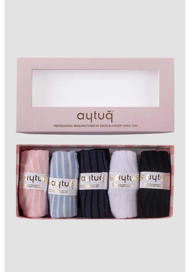 Aytuğ Kadın Bambu Patik Çorap 5 Çift Özel Kutulu Patik 34252 Çok Renkli
