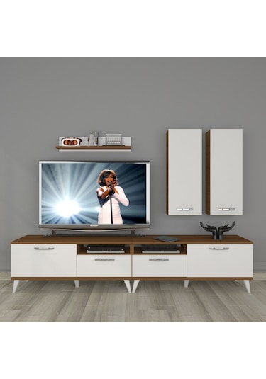Decoraktiv Eko 5220d Slm Retro Tv Ünitesi Tv Sehpası Ceviz - Beyaz