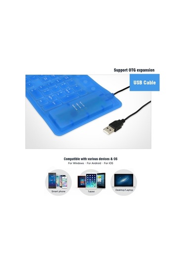 Carrier 108 Tuş Usb Silikon Esnek Katlanabilir Klavye Siyah