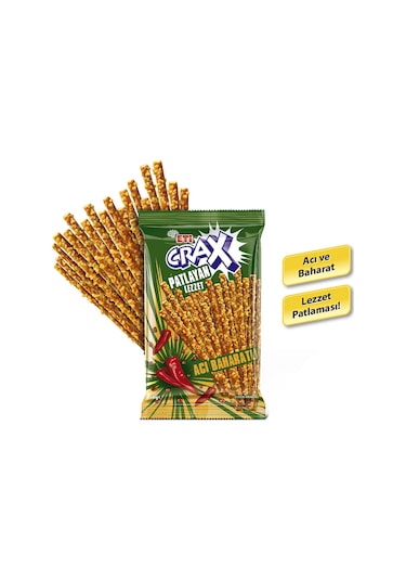 Eti Crax Patlayan Lezzet Acı Baharatlı Çubuk Kraker 20 x 50 G