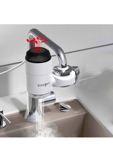 Cbtx Zoosen Elektrikli Sıcak Su Musluğu Bağlantı Tipi Anında Sıcak Su Musluğu Ab Fişi, Stil: Beyaz Çok Renkli Çok Renkli