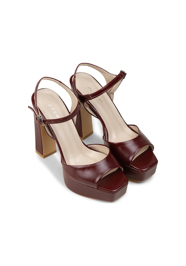 Deery Kadın Bordo Platform Abiye Ayakkabı - Sm203zbrdm01