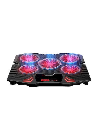 Rampage Mistral S45 12" - 17" Kırmızı Led 5 Fan Yükseklik Ayarlı LCD Laptop Soğutucu Siyah