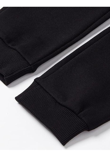 Beli Paçası Lastikli Cepli Jogger Çocuk Eşofman Alt Siyah