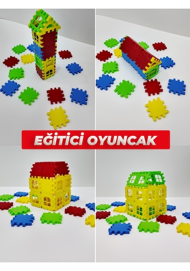 Puzzle City 3d Yapı Ve Tasarım Blokları 64 Parça Eğitici Oyuncak Seti