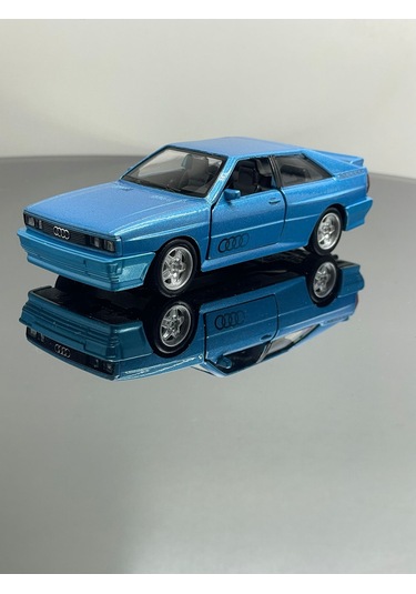 Audi Quattro 1:32 Ölçek Metal Çek Bırak Model Araba 12 Cm - Mavi