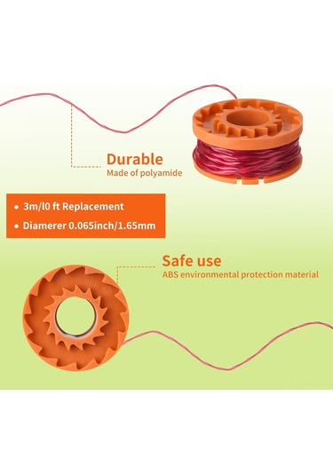 Tenfowee Worx İçin 20'li Yer Değiştirme Seti: 16 Adet Wa0010 Makine İpi Bobini + 4 Adet Kapak - Hızlı Kesim, Zaman Tasarrufu, Dayanıklı Nilon
