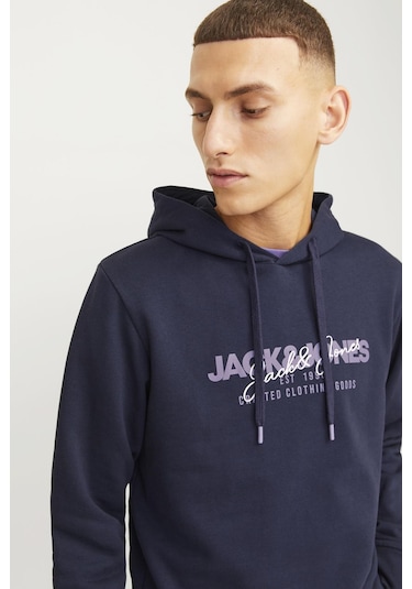 Jjalvıs Sweat Hood Lacivert12256848 Cok Renklı