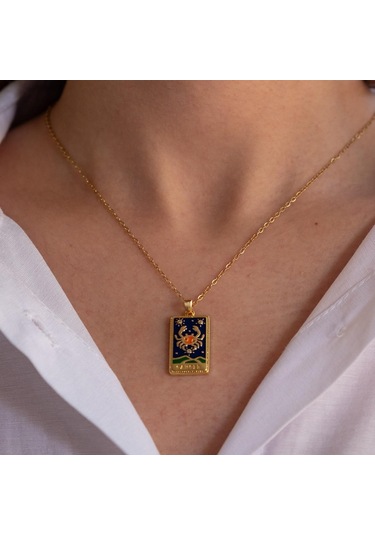 Çelik Kolye, Altın Kaplama Yengeç Burcu Kadın Kolye K-135 Altın