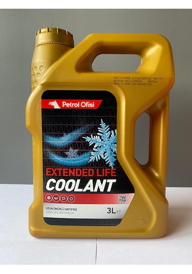 Petrol Ofisi Kırmızı Renk Organik Antifriz 3 Litre 09/2025 Üretim Kırmızı