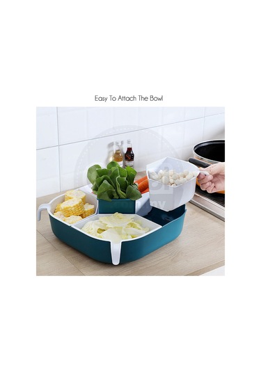 Xiyyadms Kırmızı 360 Derece Döner 5 Bölmeli Plastik Yemek Sepeti - Sulama Delikli, Yemek Saklama Ve Servis İçin, Geniş Kapasite, Ev Ve Partiler İçin Kırmızı