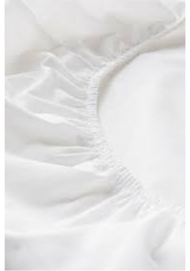 Bebesi Oyun Parkı Yatağı İçin Fitted Alezi 70x130+10 Cm Pamuk Beyaz