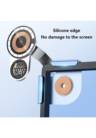 Dancemonkey A8s Tesla Araba Ekran Tabanı 15 W Kablosuz Şarj Navigasyon Braketi Siyah
