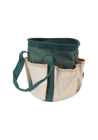 Folinda Yeşil Ve Bej 600d Oxford Kumaş Bahçe Aleti Çantası, 6 Cepli Sağlam Taşınabilir Gardening Gereçleri Depolama Çantası