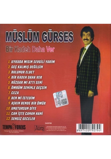 Müslüm Gürses - Bir Kadeh Daha Ver Cd