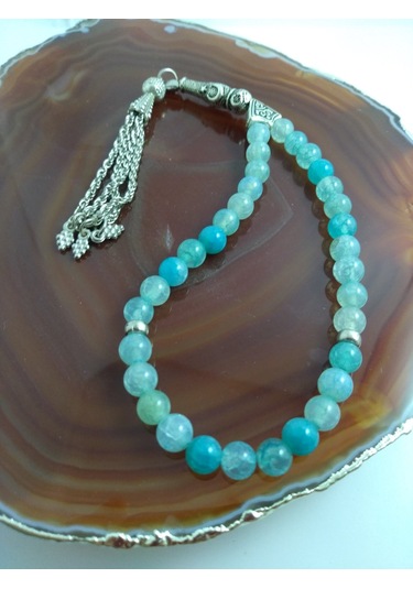 Akik Taşı Tespih / Doğaltaş Tespih 6 Mm N11.1626