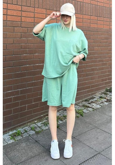 Madmext Mint Yeşili Kısa Kollu Şort Takım Mg1981-mint Yeşili Mint Yeşili