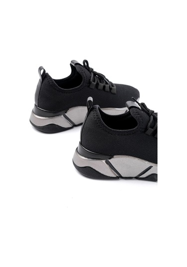 Rs-400 Siyah Bağcıklı Fileli Platin Taban Günlük Kadın Spor Beyaz