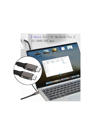 İos Uyumlu 1m Macbook Tablet Telefon Usb3.2 Gen2 4k 60hz 20gbps Pd 100w Tip-c-c Tip-c Hızlı Şarj Kablosu