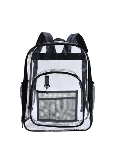 Lixiaqu01 Sırt Çantası Su Geçirmez Şeffaf Okul Çantası Kız Büyük Siyah