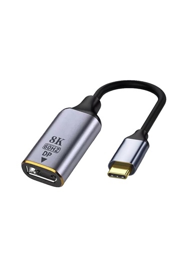 Gplus 8KCDP01 8K Ultra HD 60 Hz Type-C to DP Display Port Çevirici 8K 4320P HDR VRR QMS DP Çevirici