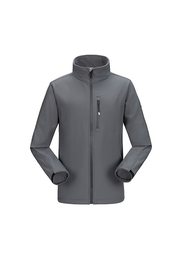 Simicg Su Geçirmez İçi Polar Sıcak Tutan Ceket - Gri