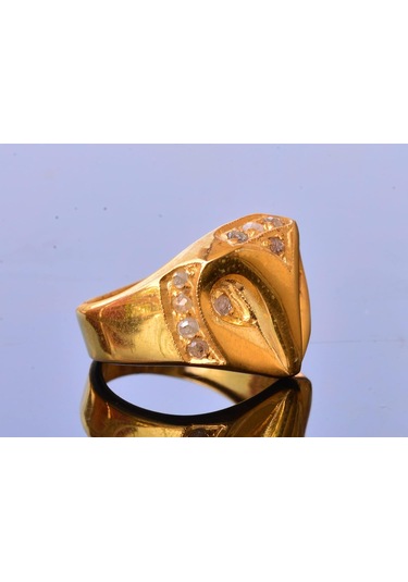 Gerçek Elmas Taş Yüzük, 2.5 Karat Baykuş Yüzüğü, Gümüş Altın Kaplama Gümüş