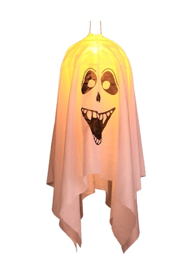 Mufunye Küçük Beyaz Gülümseyen Yüzlü Led Işıklı Kadife Hayalet Asma Lambası - Halloween Odası Stüdyosu Atmosfer Dekorasyonu Sürekli Aydınlatma Beyaz