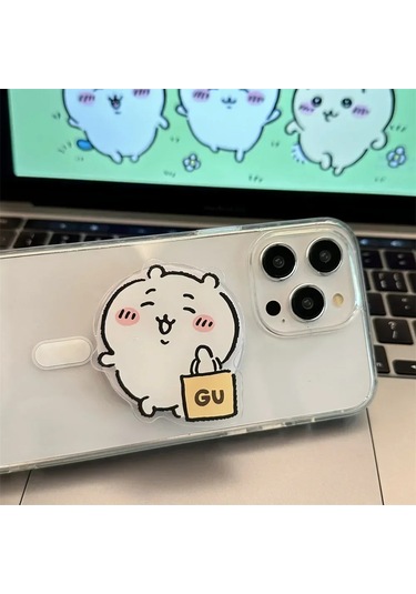 Goldenqian Ins Kore Sevimli Komik Karikatür Magsafe Manyetik Telefon Tutma Tok Standı Iphone 16 S25 Kablosuz Şarj Kutusu Katlanabilir Tutucu G G