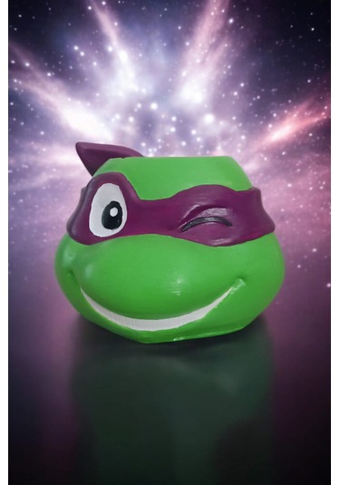 Ninja Kaplumbağa Şeklindeki Kalemlik Farklı Karakter 7x10 Cm Mor