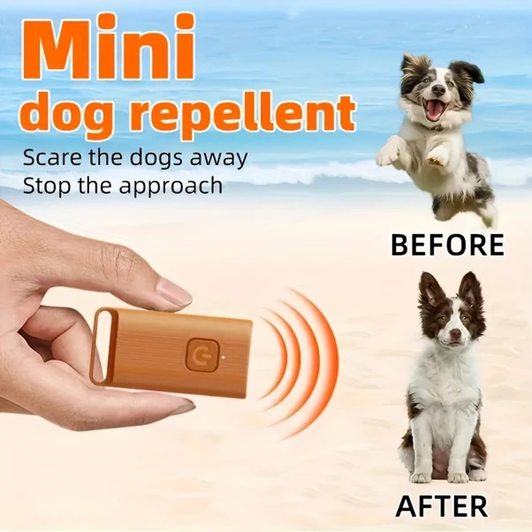 Willowhaven Mini Ultrasonic Köpek Kovucu - Şarj Edilebilir Ses Teknolojisi, 5 Metre Menzil, Usb Şarj, Portatif İçin/dışında Kullanım, Turuncu