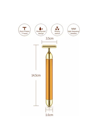 Bmk 24K Altın Roller Enerji Güzellik Çubuğu Titreşimli Yüz Masaj