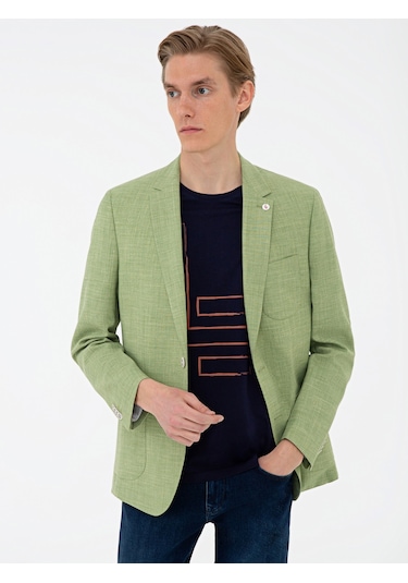 Cacharel Fıstık Yeşili Ex. Slim Fit Ceket Yesıl