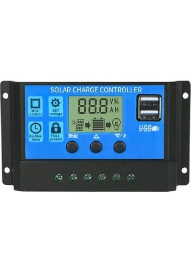 Castleofangels 100a Solar Şarj Kontrol Cihazı, Çift Usb Bağlantı Noktalı Güneş Paneli Pili Akıllı Regüla