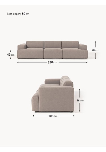 Most Mollista 3 Modül Kanepe Koltuk 10 Kahverengi Keten Kumaş Yum