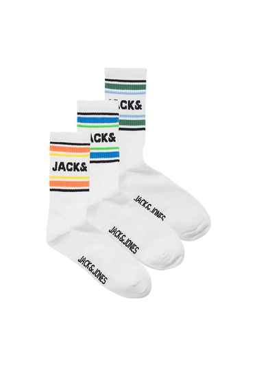 Beyaz Jack & Jones Erkek Çorap 3lü Paket 12256220 Beyaz