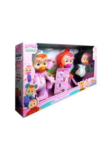 Ethem Oyuncak Lovely Doll Ağlayan Bebekler 3'lü Set 8268b