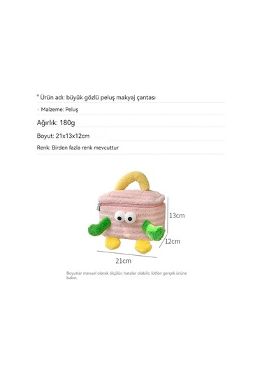 Trendooze Sevimli Portatif-mavi Peluş Kozmetik Çantası Ds Mavi