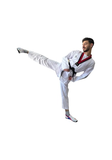 Jumok Poom Yaka Fitilli Taekwondo Elbisesi Beyaz