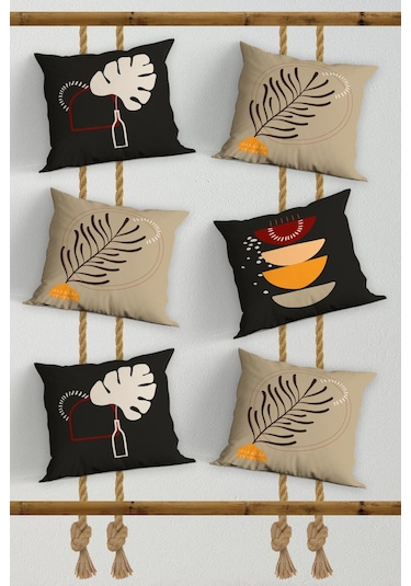 Belle Benoit Baskılı Dekoratif 6'lı Koltuk Kırlent Kılıfı Desen16