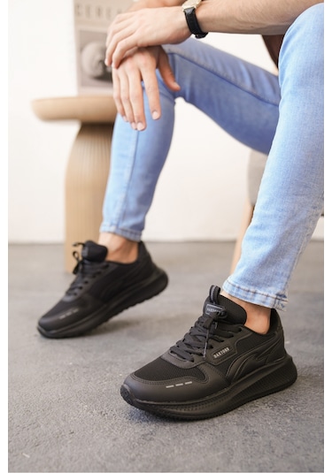 Daxors D0128 Günlük Ortopedik Erkek Sneaker Spor Ayakkabı Siyah