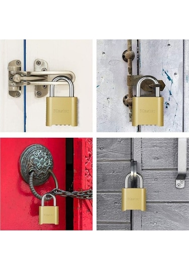 Jokmae Pirinç Kaplama Kombinasyon Kilidi - 8mm Kancalı, Güvenlik Aksesuarı