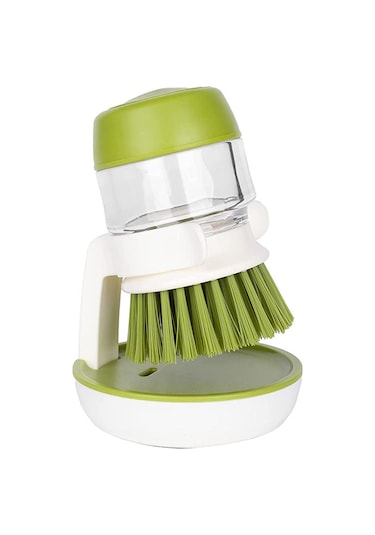 Damlama Tepsili Sabunluk Avuç İçi Fırçası, Bulaşıklar, Tencereler, Tavalar, Lavabo Temizliği İçin Yıkama Fırçası, Mutfak Fırçası Saklama Standı Seti Gri