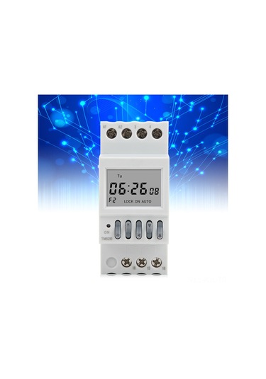 Gajeena Ac220v Din Raylı Montajlı Zamanlayıcı Anahtar, 2 Kanal, 1.6 İnç Ekran, 7 Grup Zaman Ayarı, Sokak Lambaları/fabrikalar İçin Akıllı Kontrol